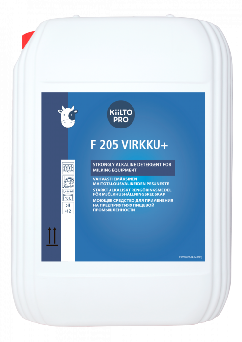 F 205 Virkku + сльнощелочное средство для мойки аппаратов молочных хозяйств, KiiltoClean (10 л.)